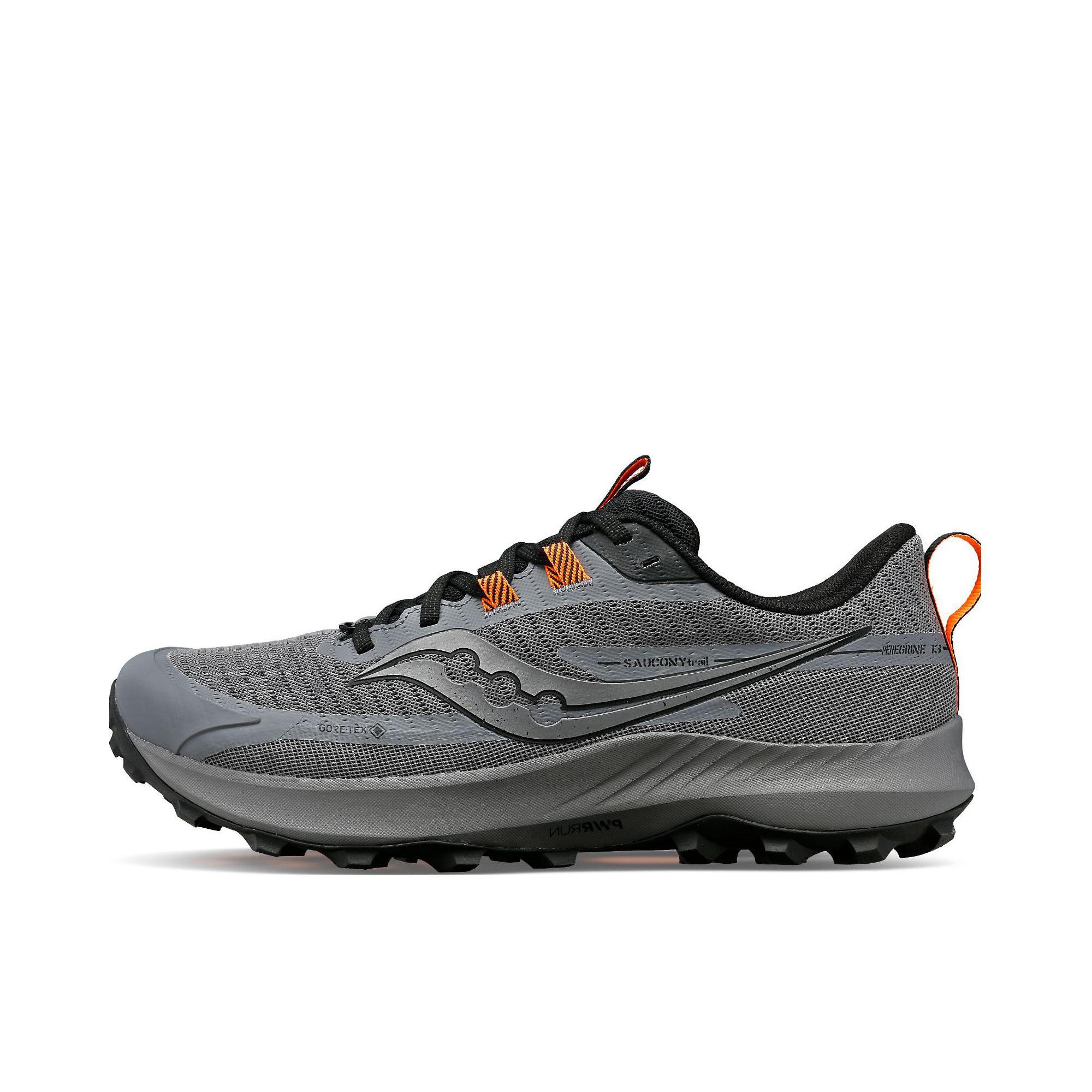 推荐商品：Saucony/索康尼 Peregrine 游隼13 户外越野 舒适缓震 网布透气 防滑耐磨 稳定 跑山 跑鞋 灰色