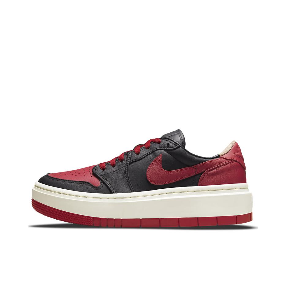 推荐商品：Jordan Air Jordan 1 elevate 板鞋 圆头厚底减震防滑复古增高 低帮/黑色/红色