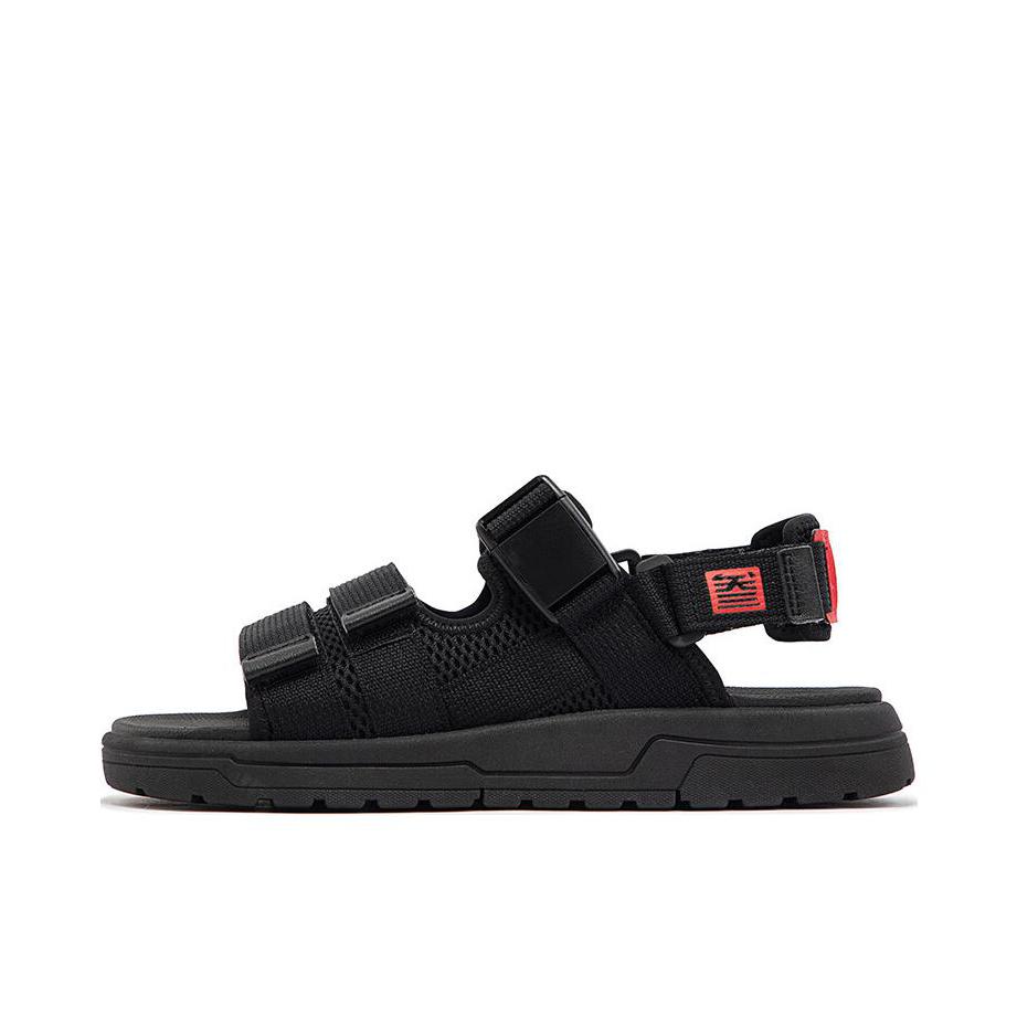 推荐商品：361度 防滑耐磨 轻便透气 魔术贴 软底 运动外穿 凉鞋 572326721 曜石黑/虚拟红