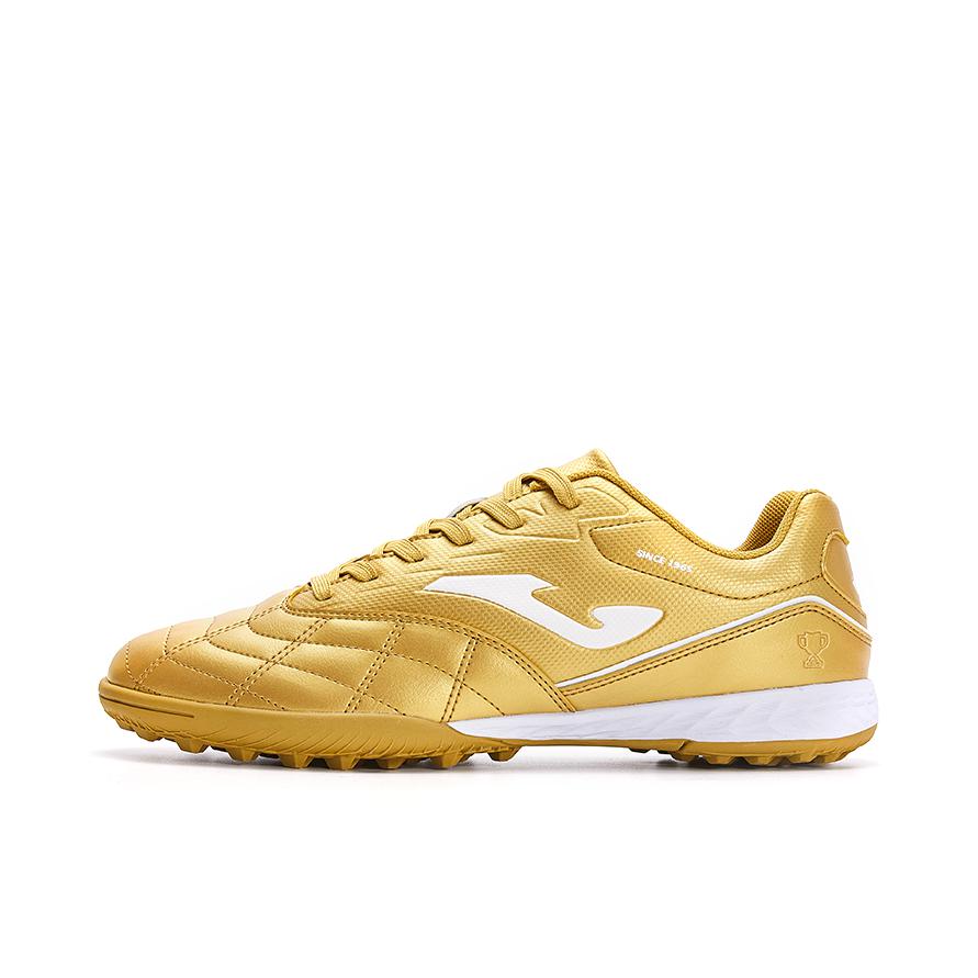 推荐商品：Joma Liga T1 缓震胶质 防滑耐磨 舒适轻便 休闲 TF碎钉 人工草地 魔术贴 圆头 足球鞋 金杯款/金色