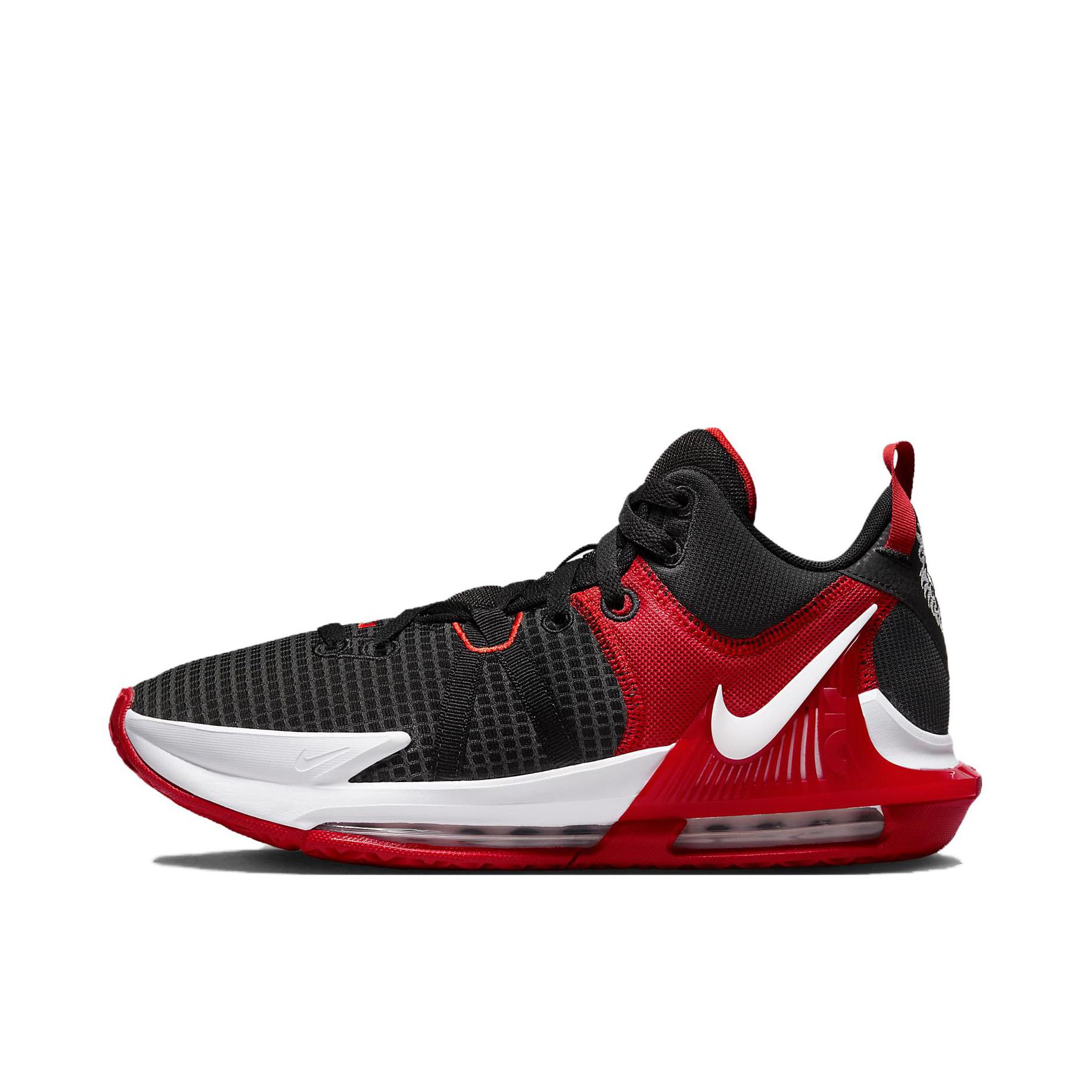 推荐商品：Nike LeBron Witness 7 詹姆斯 防滑耐磨 减震 舒适透气 潮流百搭 简约 实战 篮球鞋 黑色/白色/大学红