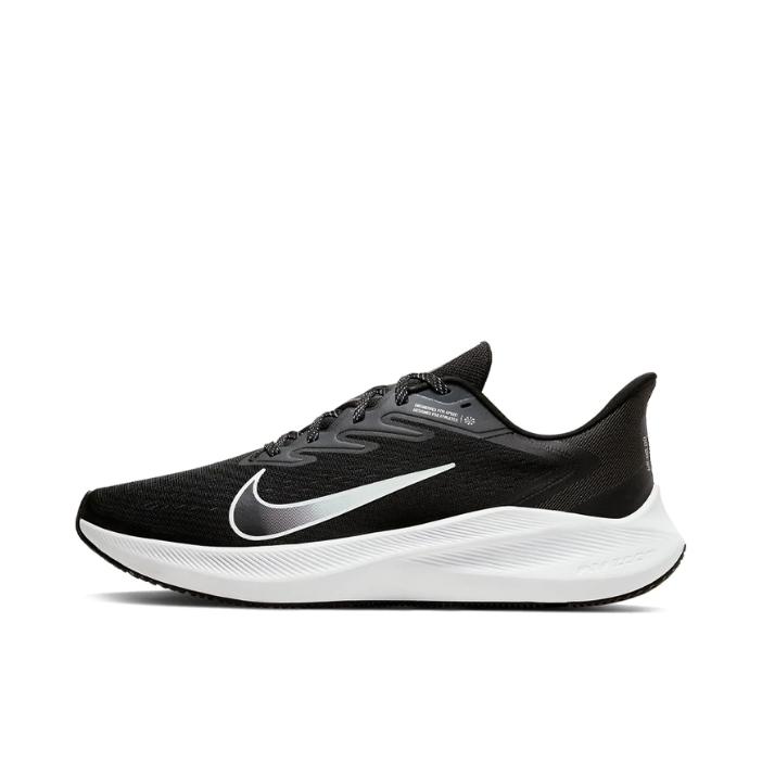 推荐商品：Nike Zoom Winflo 7 跑鞋 气垫缓震防滑耐磨舒适透气时尚潮流织物 男款/黑色/亮白