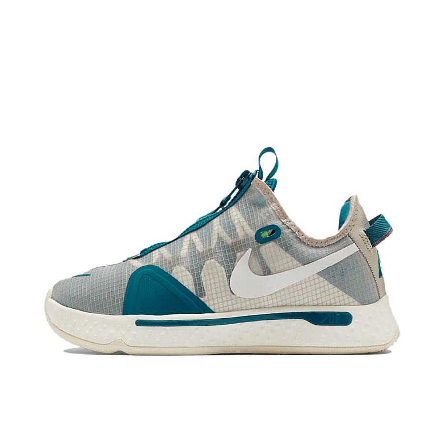推荐商品：Nike Paul George Pg 4 保罗乔治4代 拉链 缓震透气训练抗冲击网布包裹性织物耐磨 实战 篮球鞋 PCG Teal 浅灰/翡翠绿