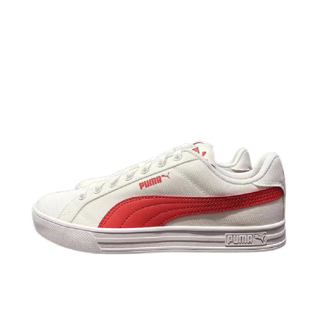 推荐商品：Puma/彪马 Smash Vulc 小白鞋 板鞋 复古百搭舒适轻便防滑耐磨薄底 红色/白色