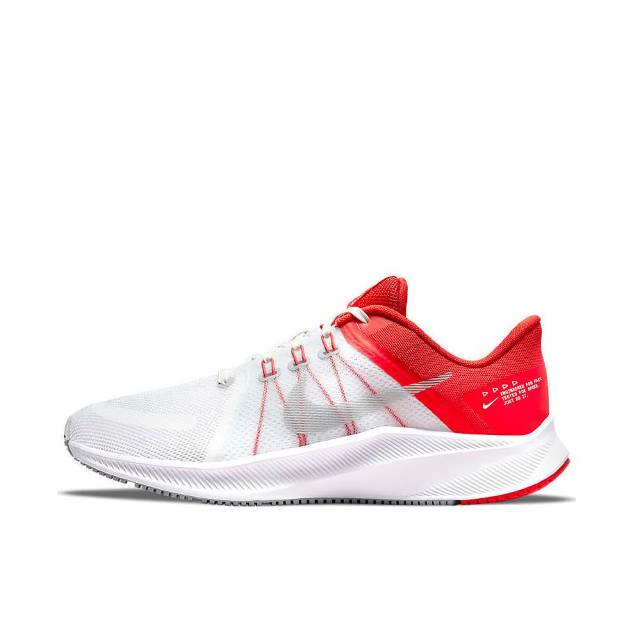 推荐商品：Nike Quest 4 跑鞋 轻便透气缓震耐磨舒适回弹复古织物包裹性耐力跑缓冲支撑 白色/红色