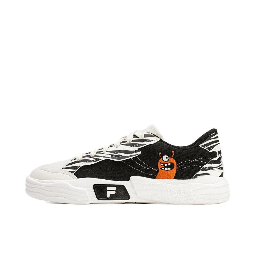 推荐商品：FILA/斐乐 潮牌 POP 2 舒适轻便 耐磨防滑 潮流百搭 休闲 厚底 合成革 场下 织物 轻质 帆布鞋 黑色/橙色/女款