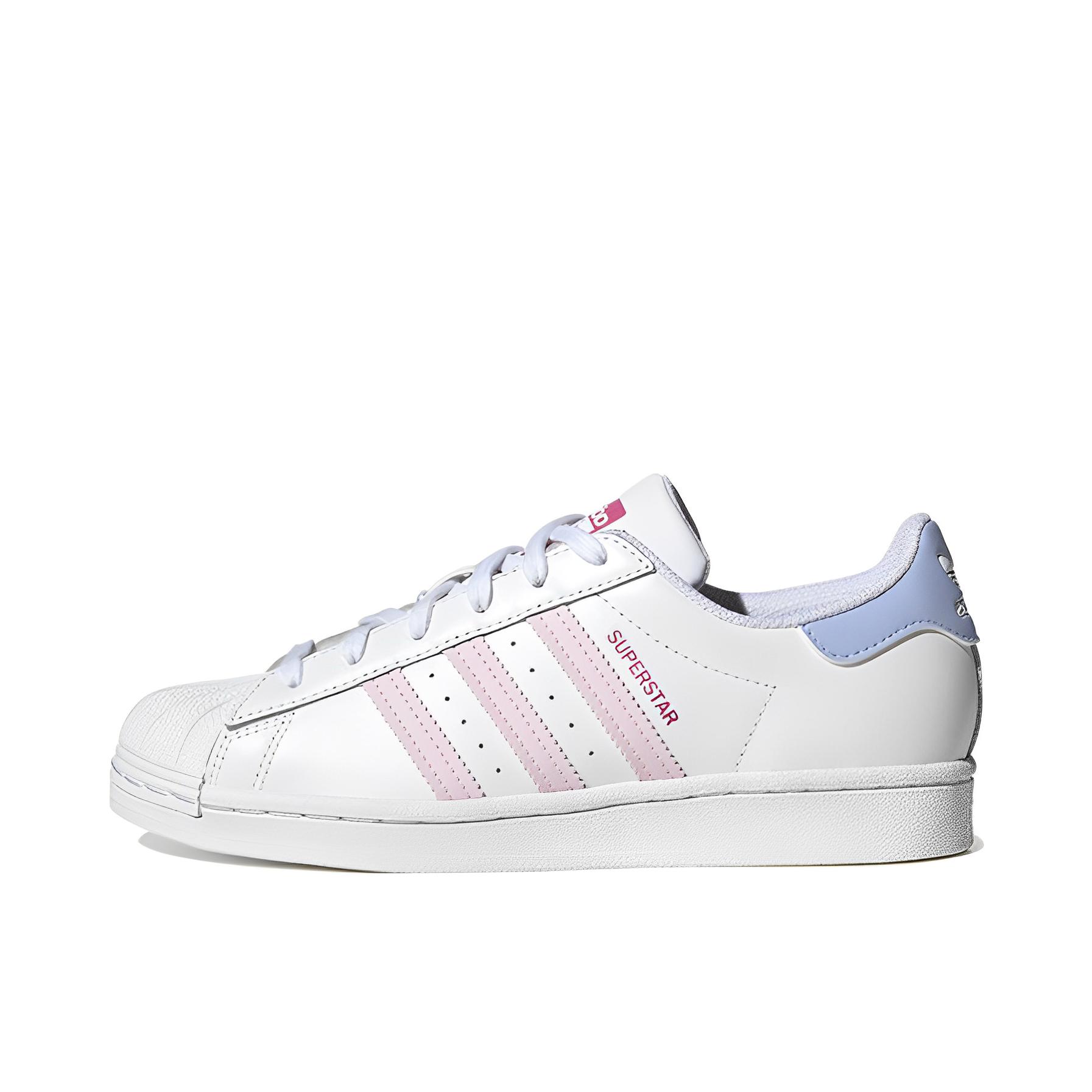 推荐商品：【宋雨琦同款】 adidas Originals Superstar 板鞋 轻便贝壳头薄底舒适百搭耐磨复古 低帮/女款/白色/粉色