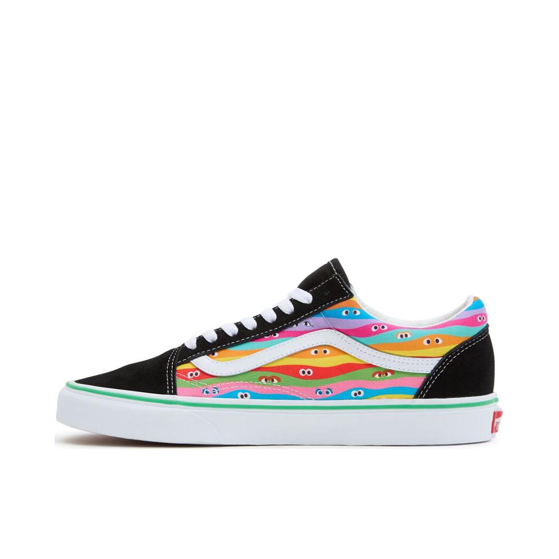推荐商品：Vans/范斯 Old Skool 滑板鞋 板鞋 轻便防滑复古舒适经典 芝麻街联名/黑色/彩色