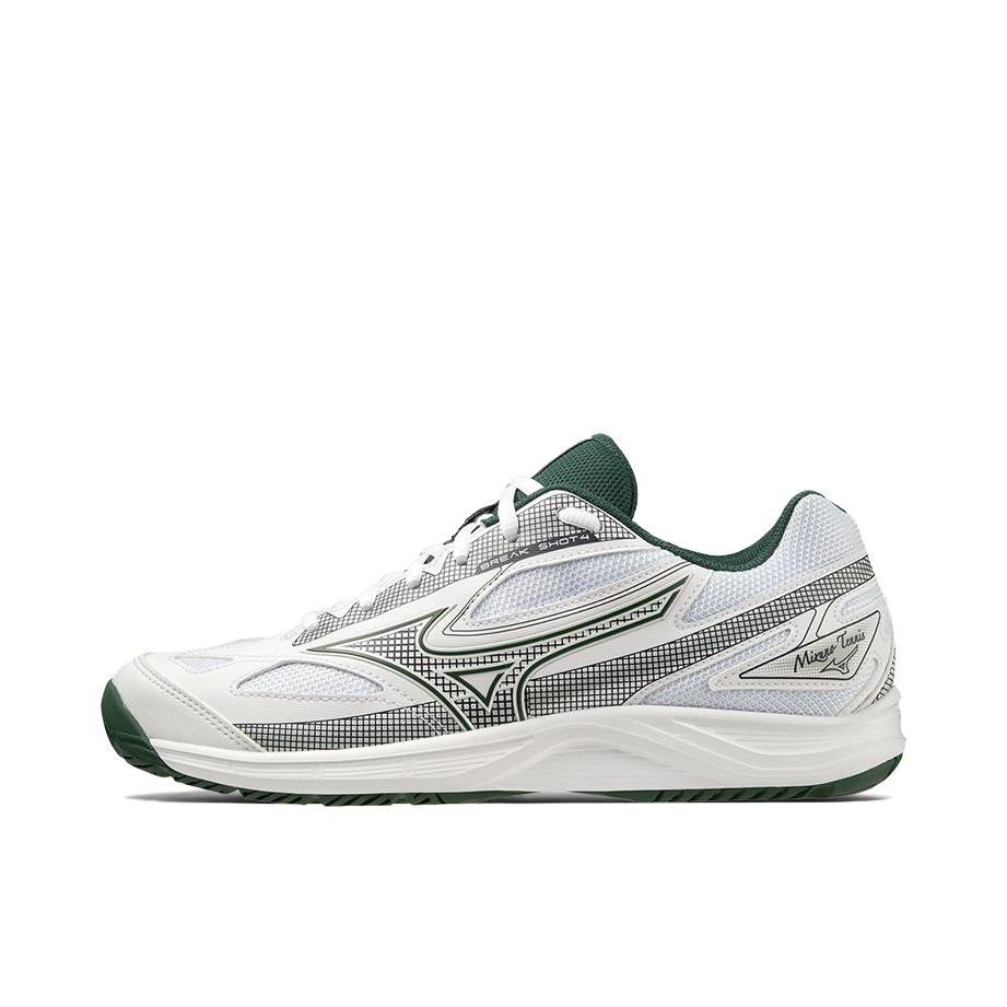 推荐商品：Mizuno/美津浓 Break Shot 4 减震训练 防滑耐磨 舒适 运动休闲鞋 白色/银色/绿色