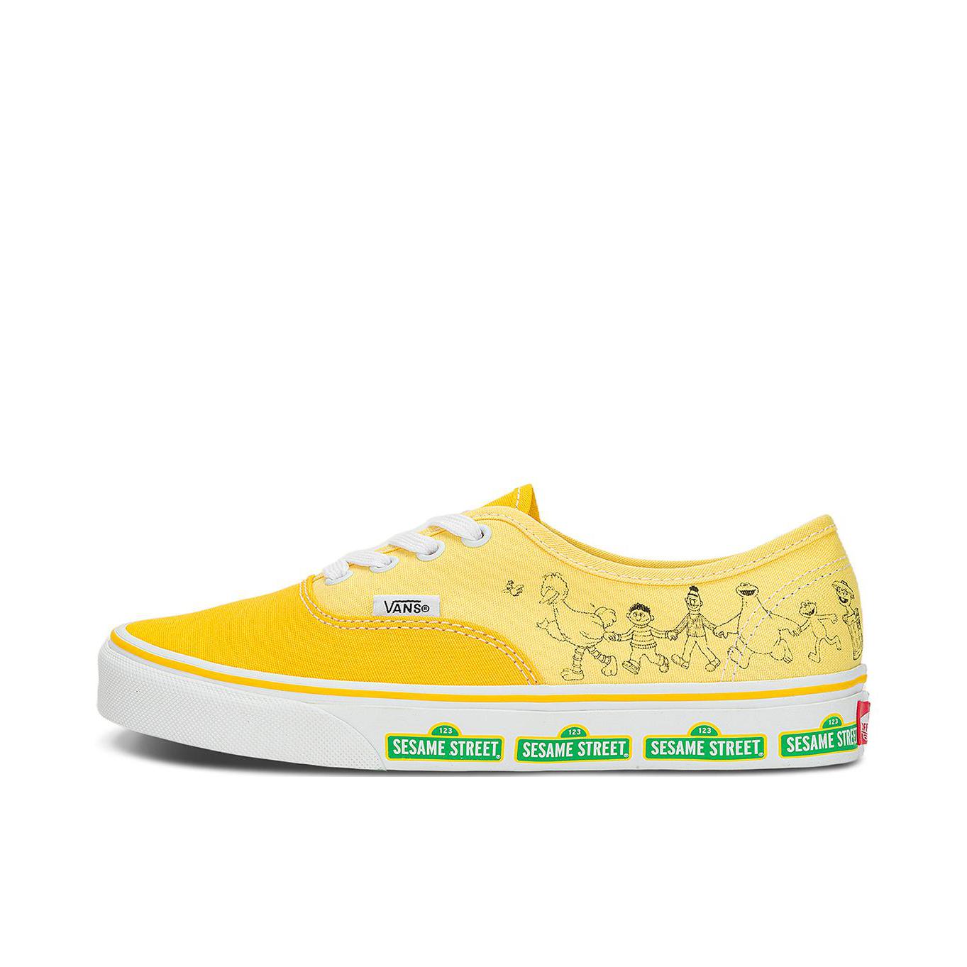 推荐商品：Vans/范斯 Authentic 潮流休闲 轻便舒适 防滑耐磨 百搭运动 复古 板鞋 芝麻街联名/黄色