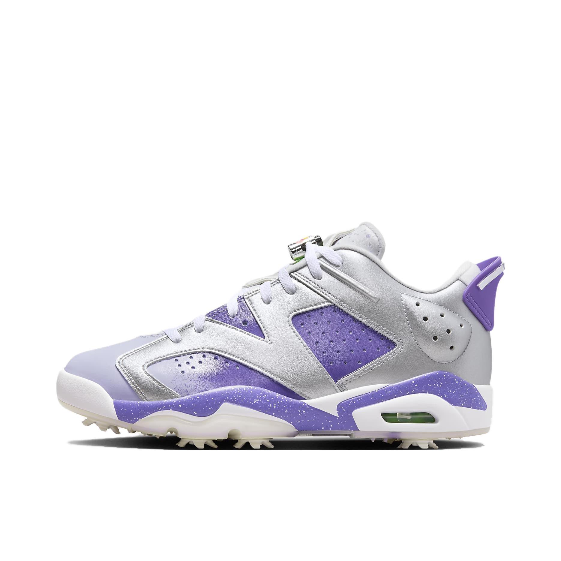 推荐商品：Jordan Retro 6 G 减震防滑耐磨 透气 舒适轻便 抓地 稳定 有钉 高尔夫鞋 白色/紫色