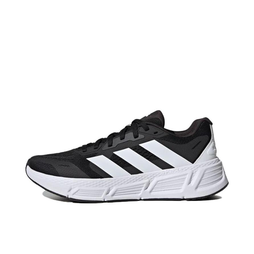 推荐商品：adidas Questar 跑鞋 防滑耐磨舒适缓震网面透气轻便织物简约百搭训练 纯白色/黑色