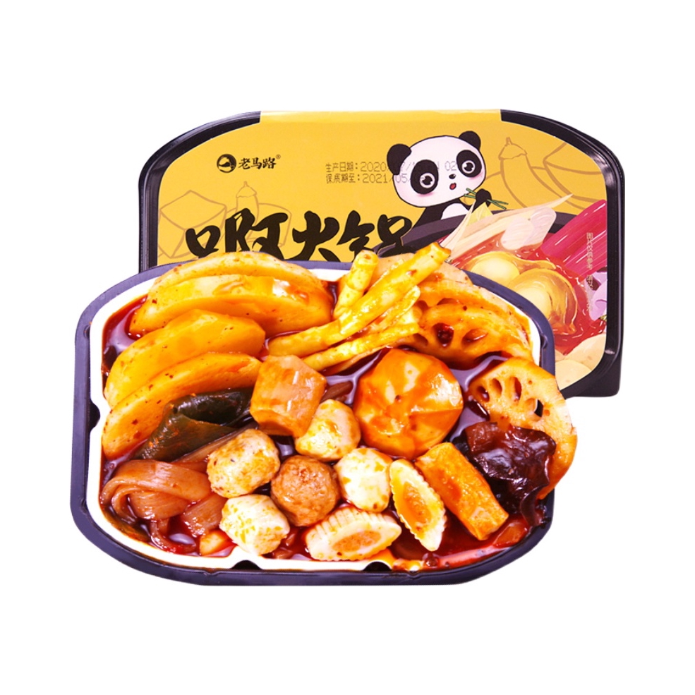 推荐商品：老马路 麻辣素食 自热火锅 盒装 方便自助自煮川味懒人
