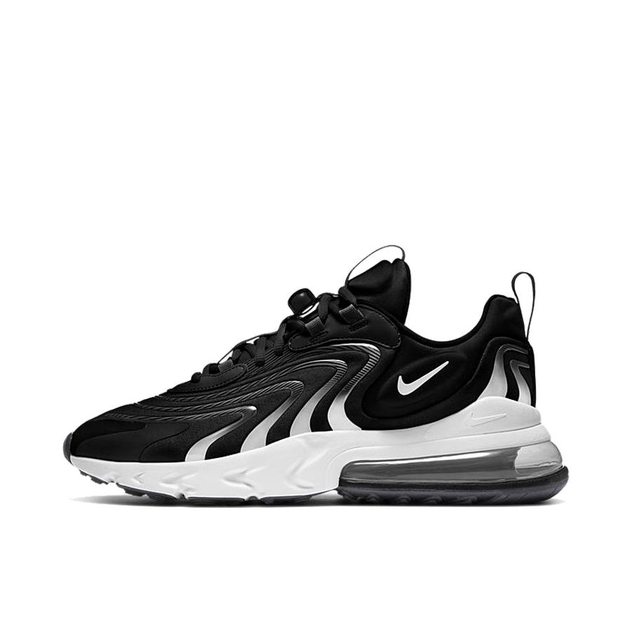 推荐商品：Nike Air Max 270 React ENG 跑鞋 气垫缓震防滑耐磨舒适轻便复古织物 黑色/深灰/白色