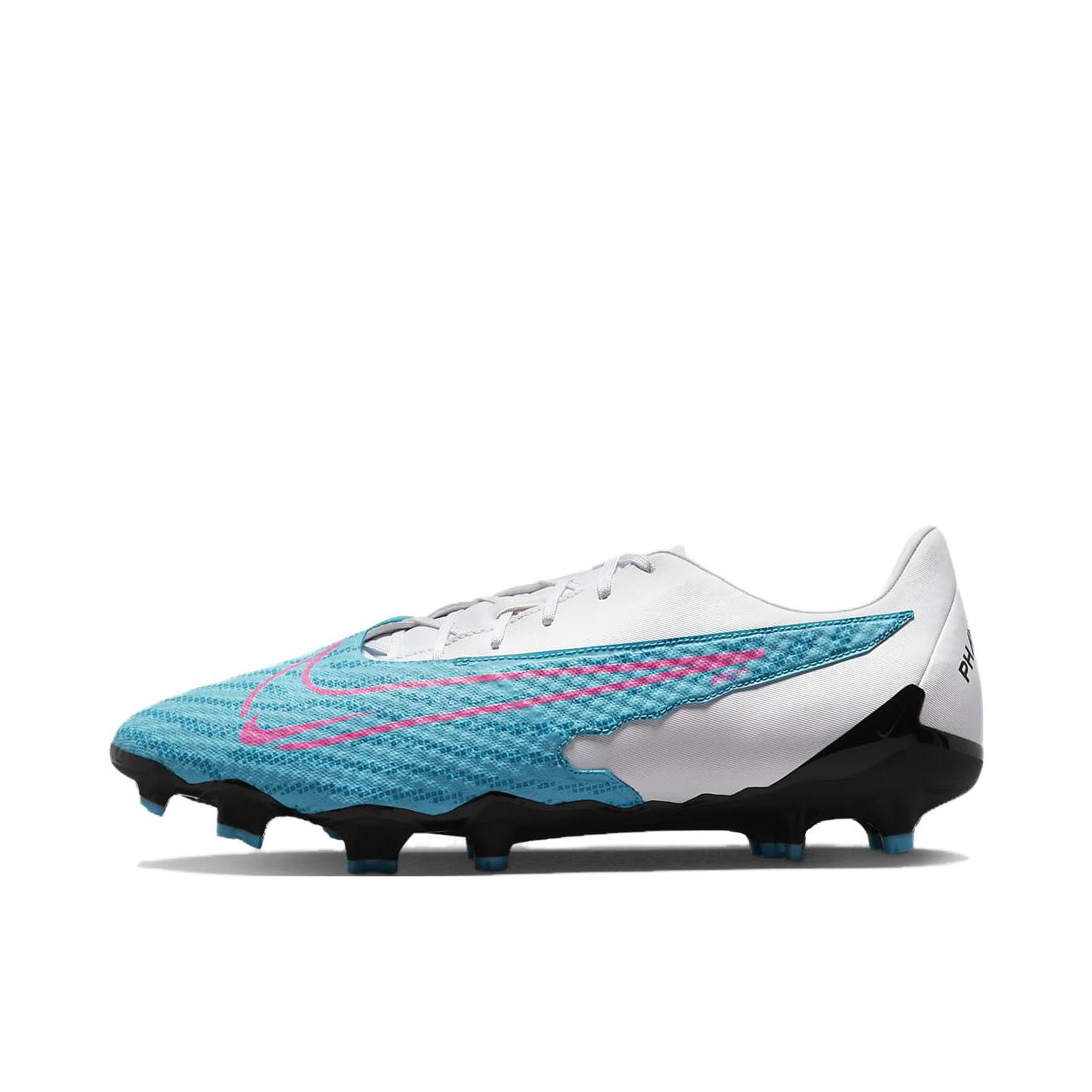 推荐商品：Nike Phantom GX Academy MG/FG 足球鞋 中端混钉多场地人造草地天然草地防滑耐磨 白色/天蓝色