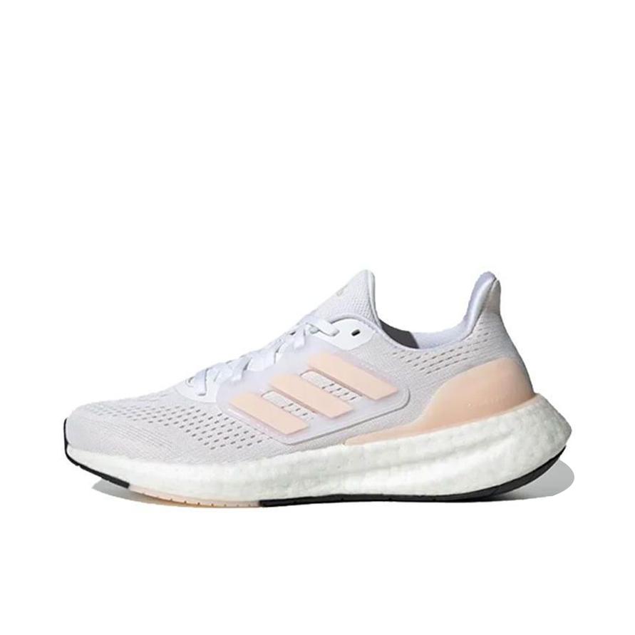 推荐商品：adidas Pureboost 23 跑鞋 减震网面训练轻便 白色/浅藕粉