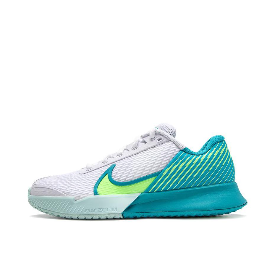 推荐商品：Nike Air Zoom Vapor Pro 2 防滑耐磨 硬地球场 透气 网球鞋 白色/绿色/青色