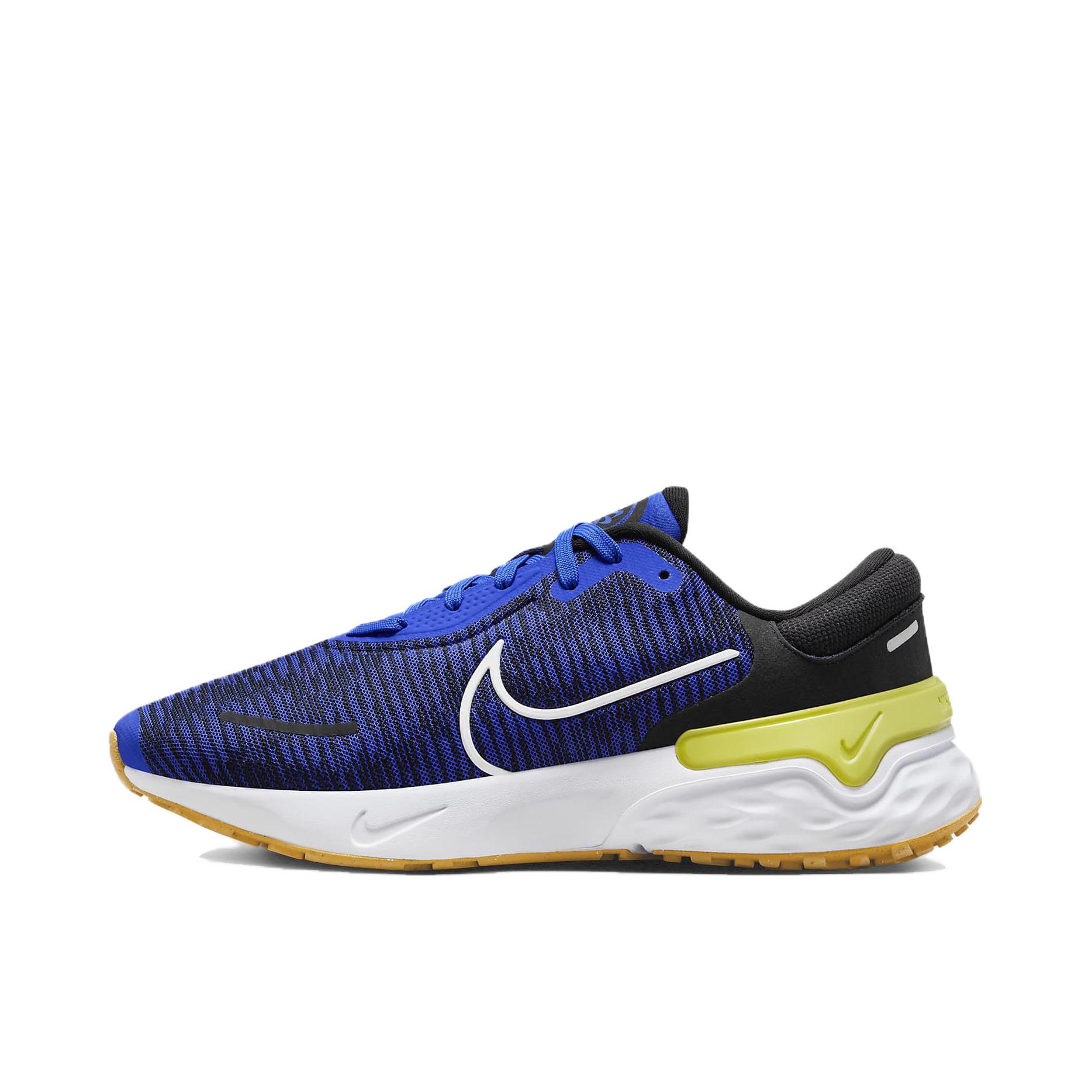 推荐商品：Nike Renew Run 4 跑鞋 缓震防滑耐磨舒适轻便网面透气织物 白色/蓝色