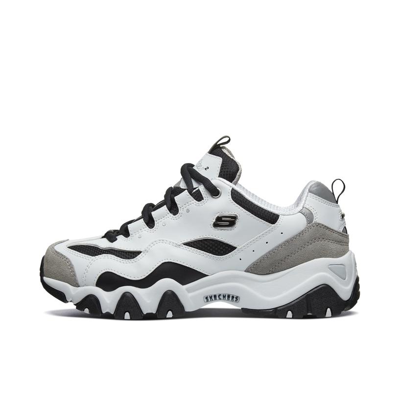 推荐商品：Skechers/斯凯奇  D'Lites 2.0  老爹鞋  减震透气防滑耐磨回弹复古运动舒适经典简约  White/Light Grey 白色/浅灰色