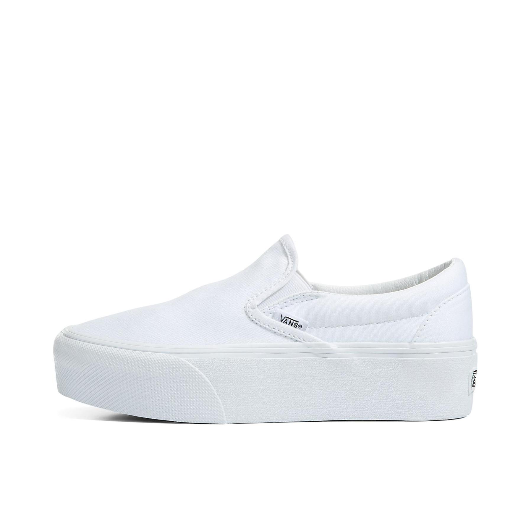 推荐商品：Vans/范斯 Classic Slip-on 防滑 简约 棋盘格 一脚蹬 百搭 休闲 帆布鞋 低帮/纯白色