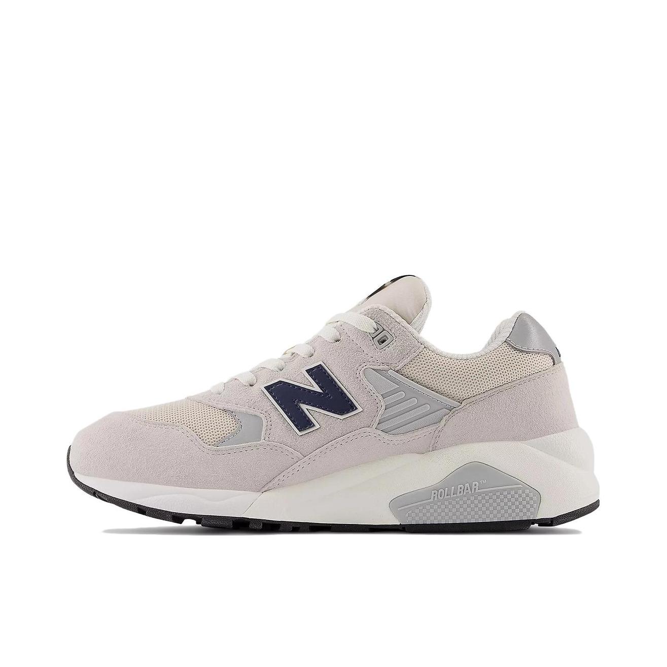 推荐商品：New Balance 580 潮流复古 减震防滑 轻便透气 耐磨 舒适 织物 低帮百搭 运动休闲鞋 灰色/深蓝色