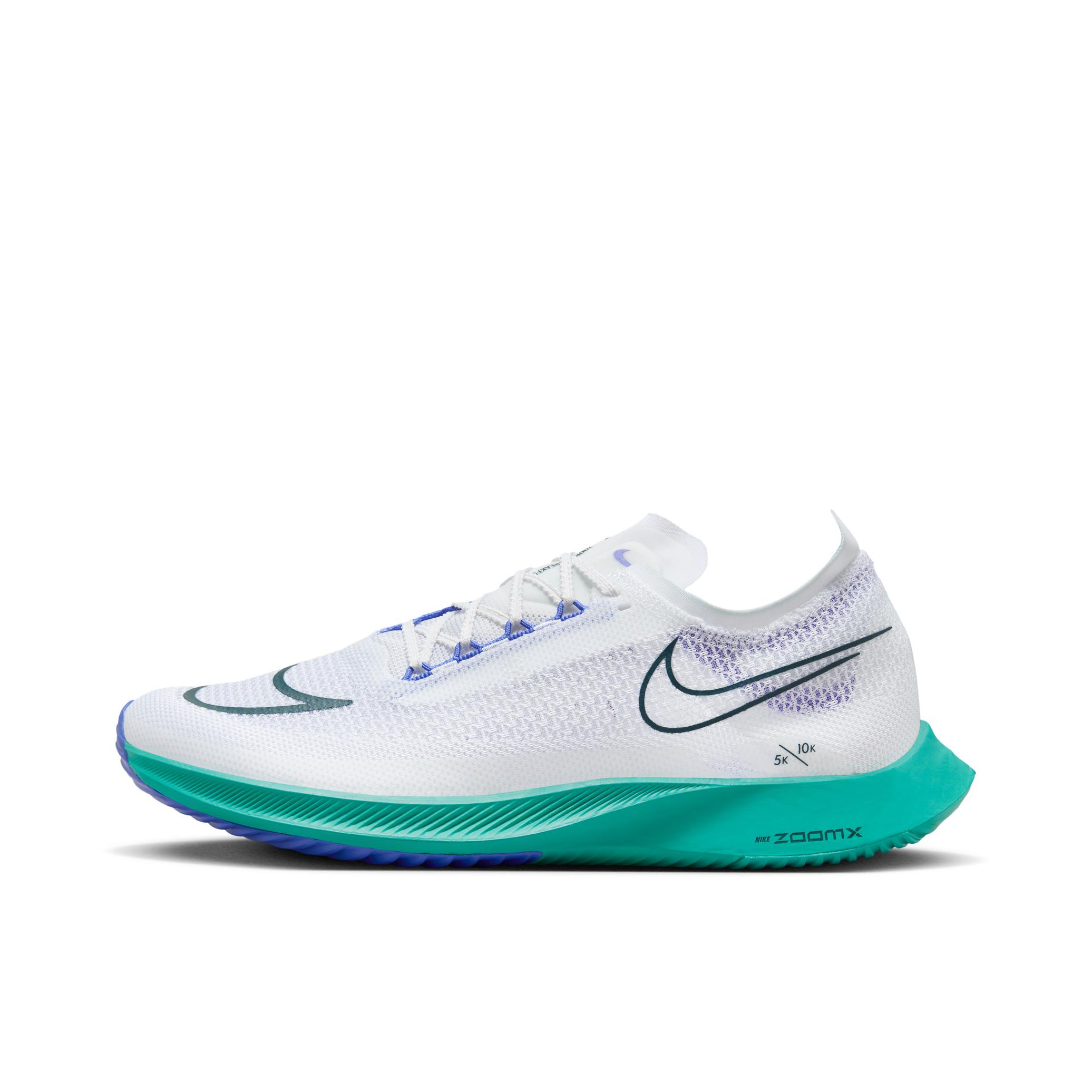推荐商品：Nike ZoomX Streakfly Proto 跑鞋 公路竞速缓震织物碳板泡棉 青色/白色/蓝色