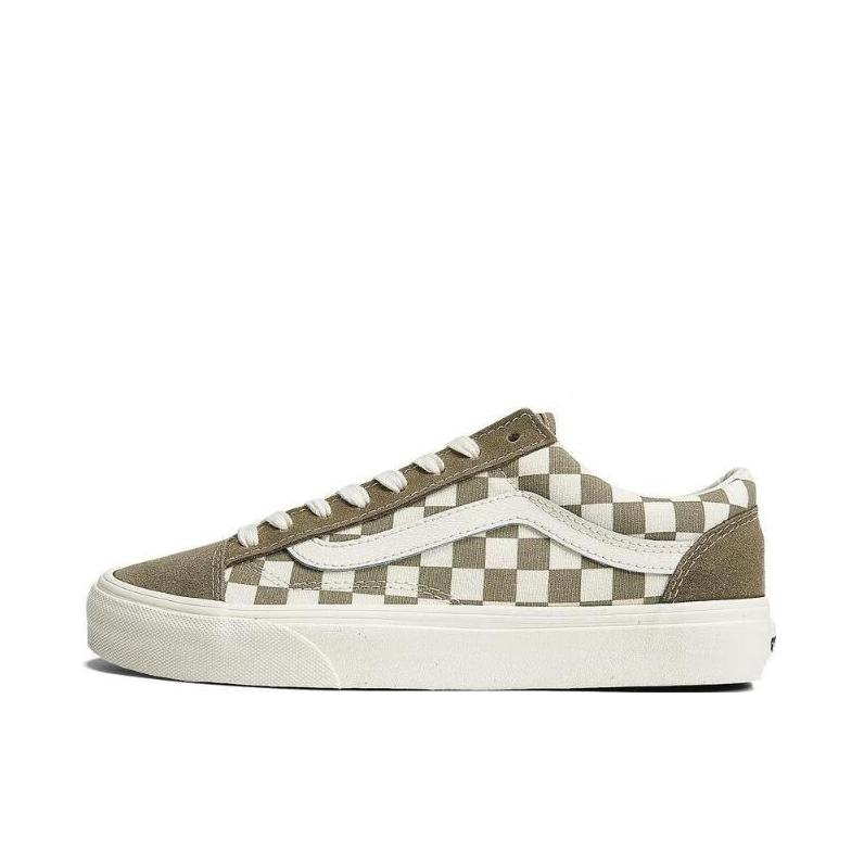 推荐商品：Vans/范斯 Style 36 滑板鞋 板鞋 舒适轻便防滑耐磨复古百搭帆布拼接防水运动 灰白色/棋盘格