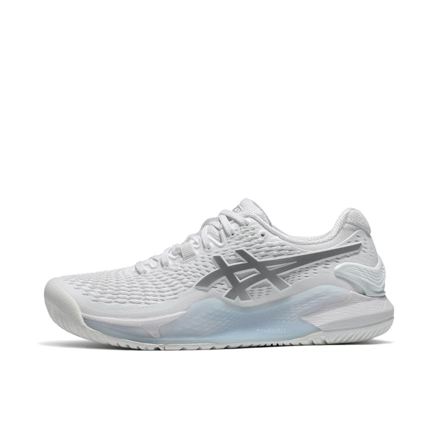 推荐商品：Asics/亚瑟士 Gel-Resolution 9 网面透气 防滑缓冲 稳定型 网球鞋 女款/白色/银色