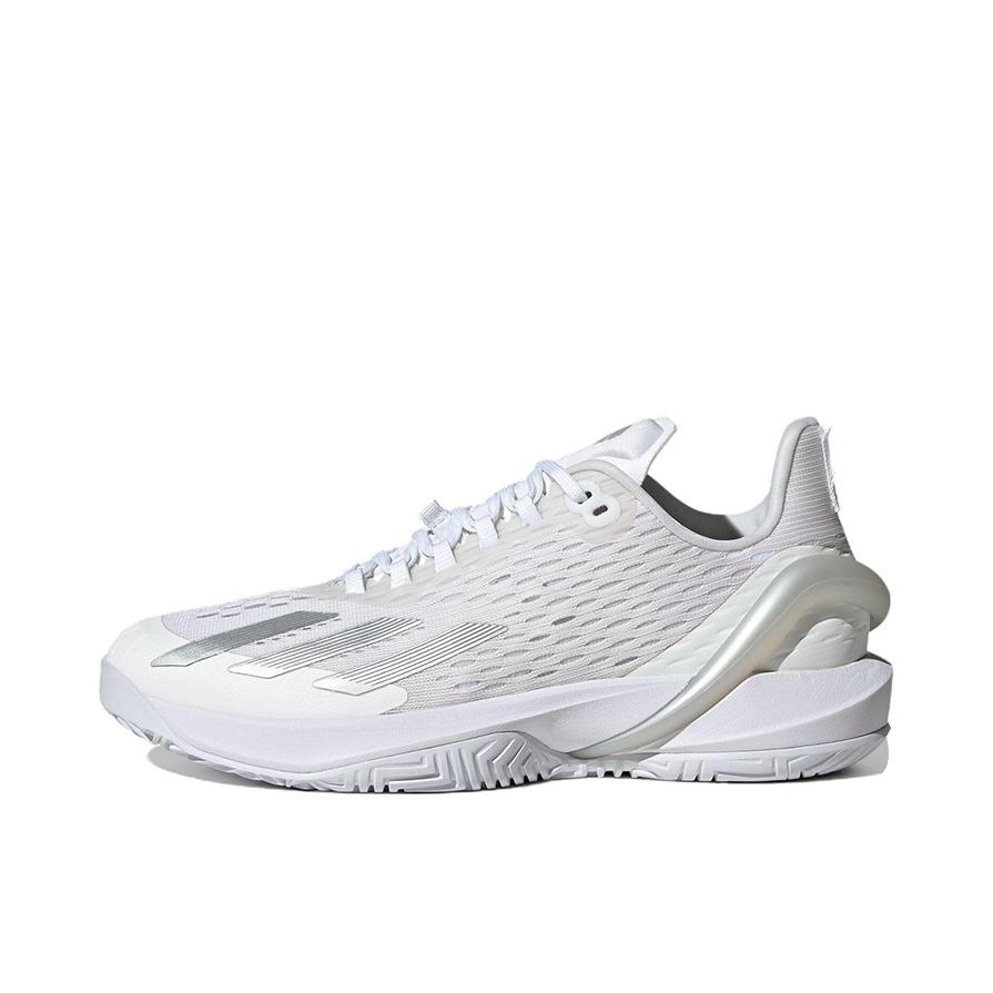 推荐商品：adidas adizero Cybersonic 防滑 耐磨 缓震 透气 织物 网球鞋 米色/白色/银色