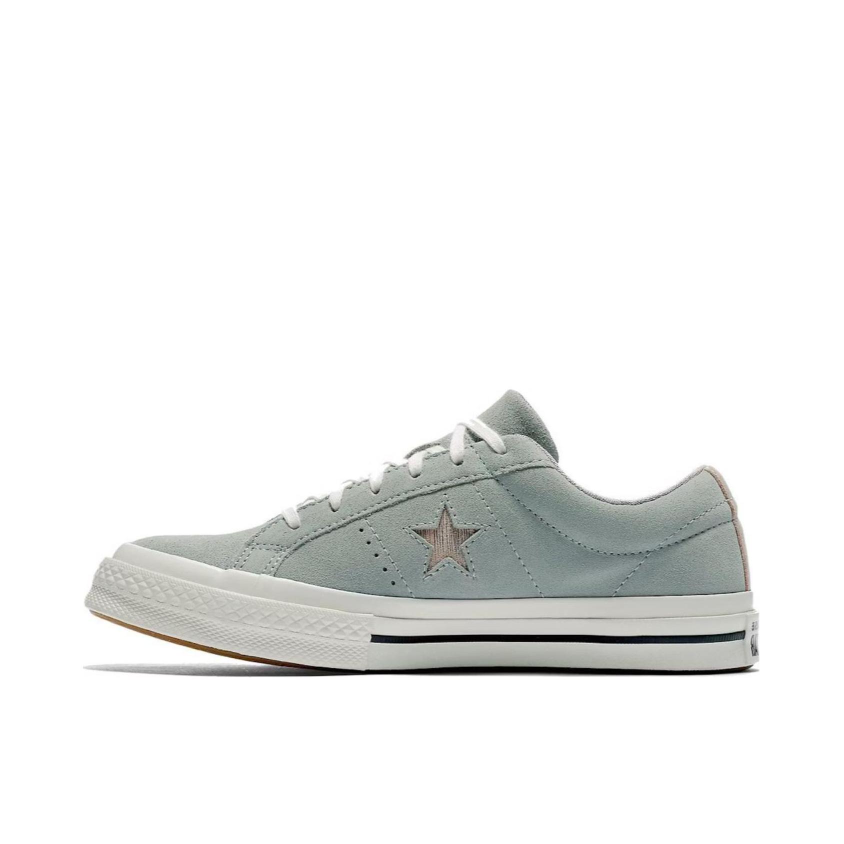 推荐商品：Converse/匡威 One Star 翻毛皮 防滑 复古 星星鞋 板鞋 白绿