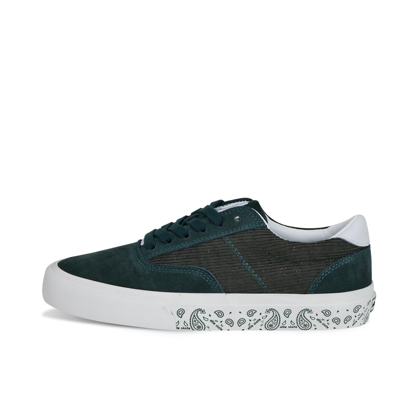 推荐商品：Ollieskate/顽刻 水洗拼接 解构 翻毛皮 轻便透气 百搭休闲 帆布鞋 BLUNT22001 墨绿