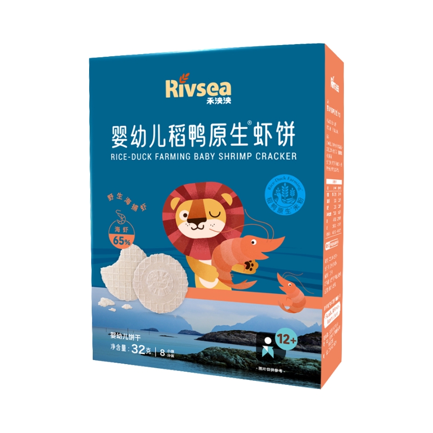 推荐商品：禾泱泱/Rivsea 婴幼儿稻鸭原生虾饼无添加食用盐虾片无添加白砂糖