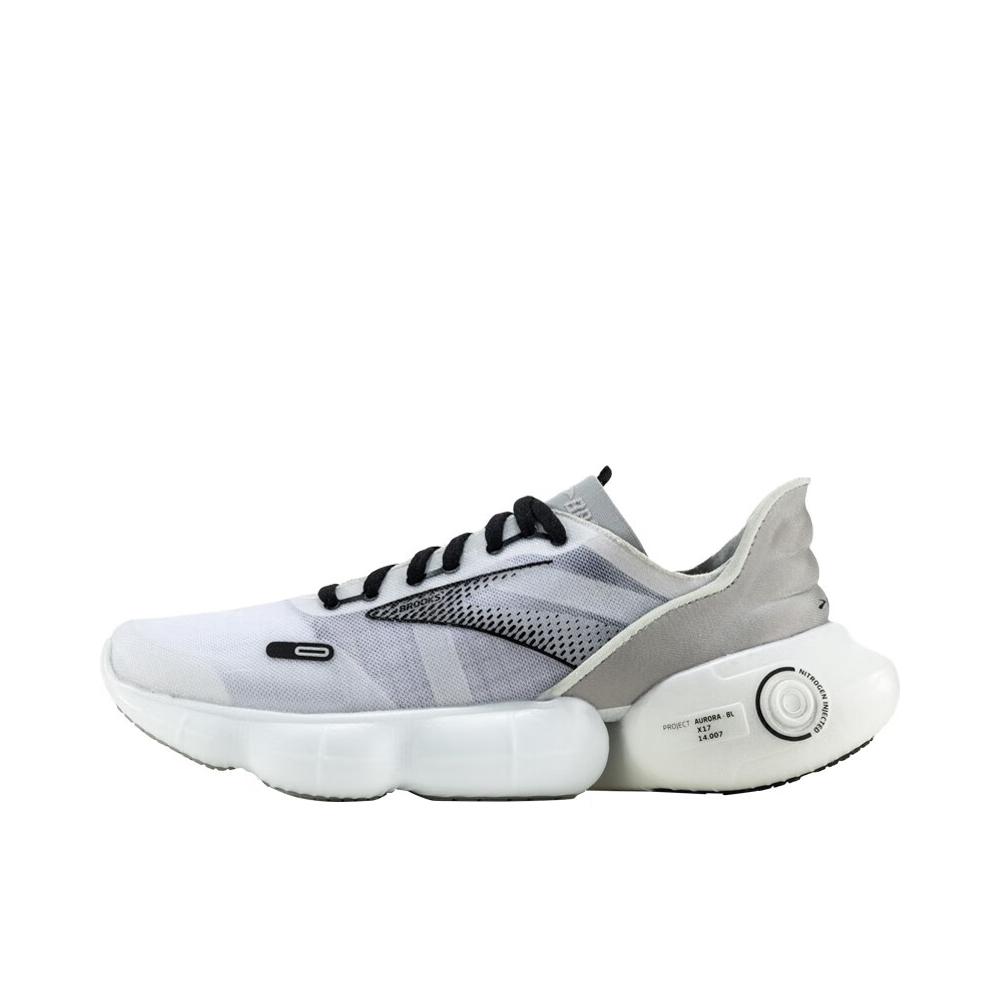 推荐商品：Brooks/布鲁克斯 Aurora-BL 缓震 防滑耐磨 舒适百搭 跑鞋 白色/云淡灰/黑色
