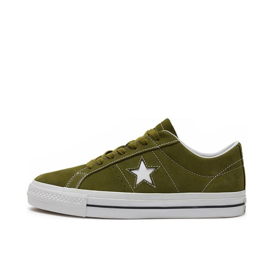 推荐商品：Converse/匡威 One Star 翻毛皮 防滑 复古 星星鞋 板鞋 绿色/白色