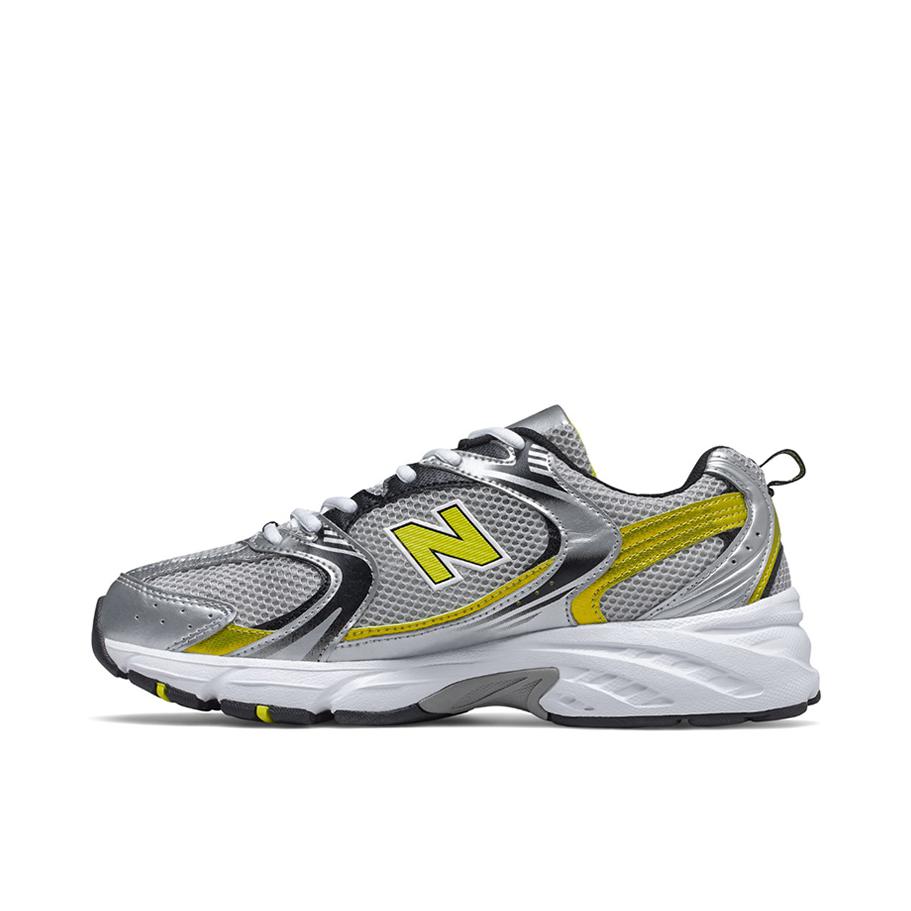 推荐商品：New Balance MR530 跑鞋 圆头经典拼接复古缓震防滑耐磨网面透气支撑 灰色/黄色