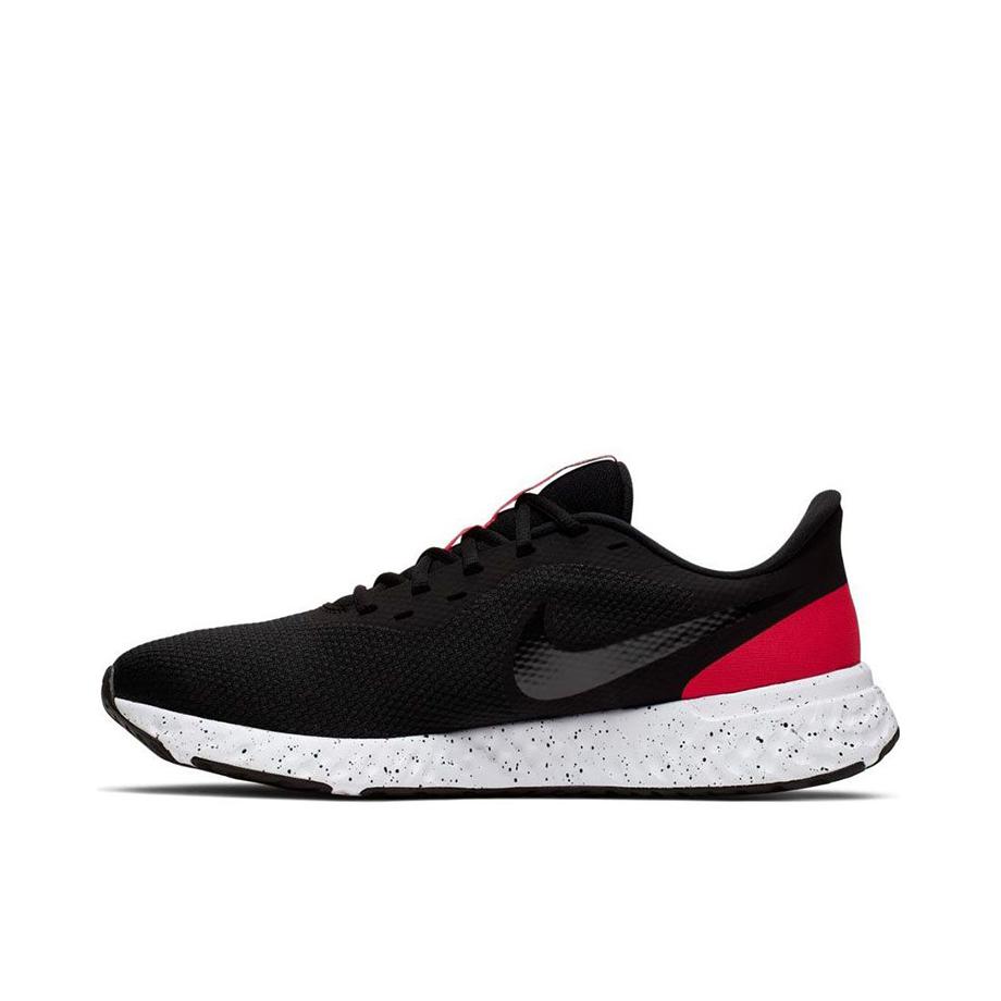 推荐商品：Nike Revolution 5 跑鞋 舒适耐磨缓震回弹轻便透气网面织物抗冲击圆头 Black/Red 黑红