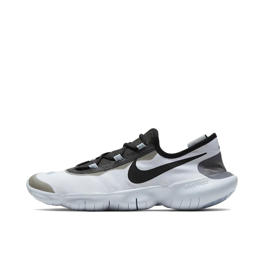 推荐商品：Nike Free RN 5.0 2020 跑鞋 缓震回弹轻便透气休闲舒适防滑耐磨织物运动赤足感训练 White Black 白黑