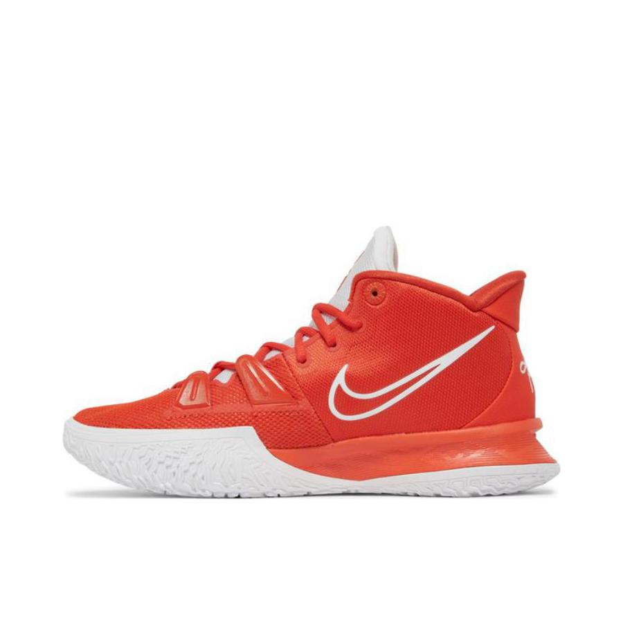 推荐商品：Nike Kyrie 7 欧文7 缓震 防滑耐磨 圆头 包裹性 实战 织物 支撑 防水 合成革 篮球鞋 橙色