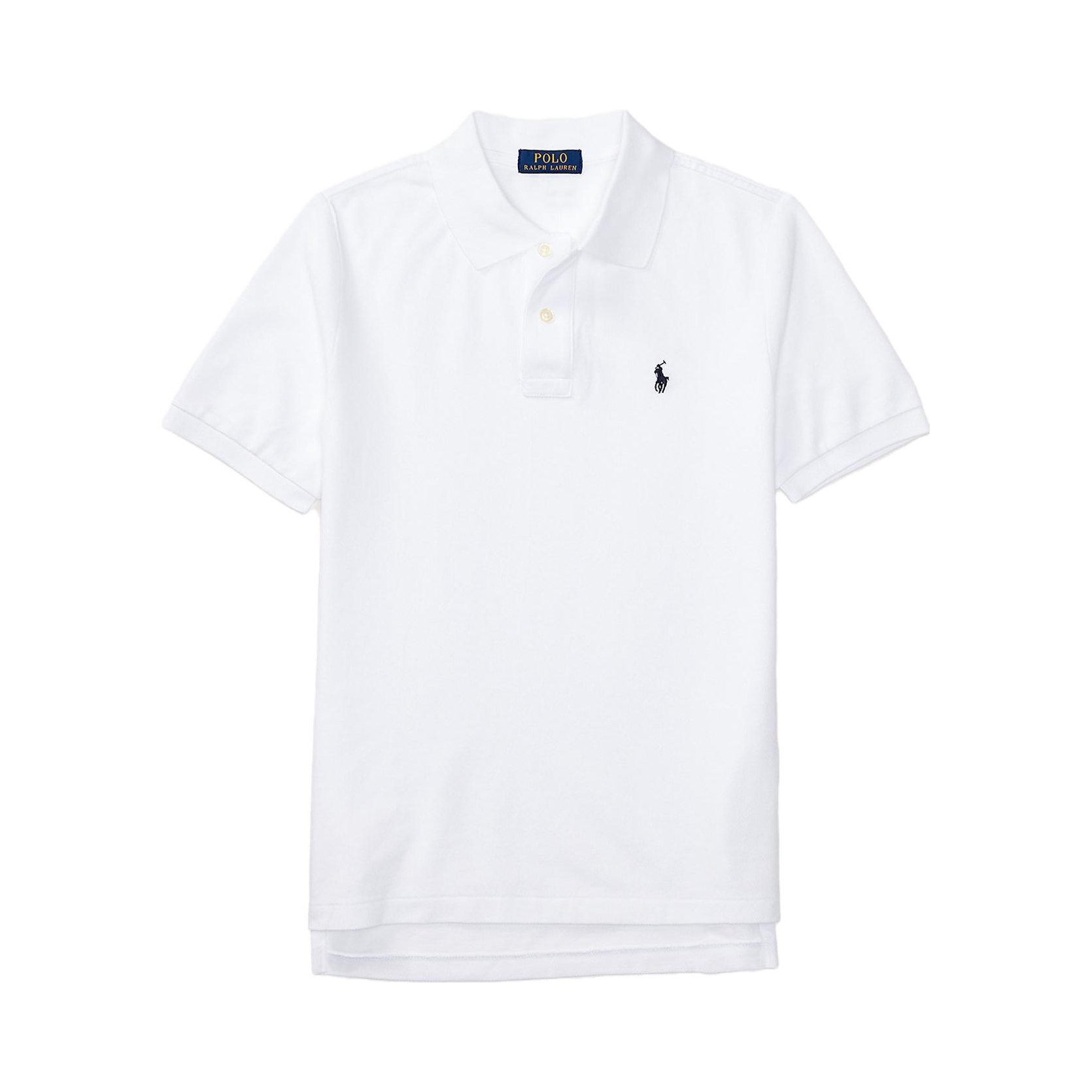 推荐商品：Ralph Lauren/拉夫劳伦童装 棉质Logo刺绣小马标套头条纹短袖翻领Polo衫 323603252004 白