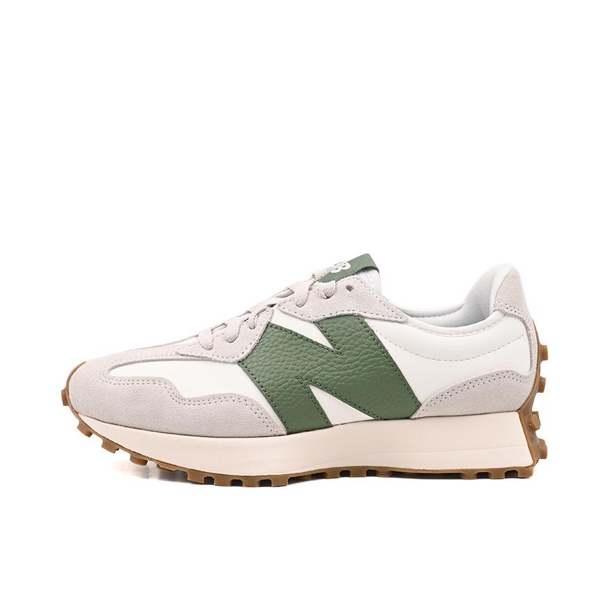 推荐商品：【IU同款】 New Balance 327 跑鞋 舒适复古防滑耐磨休闲透气减震拼接运动防水织物慢跑圆头 白色/灰色/绿色