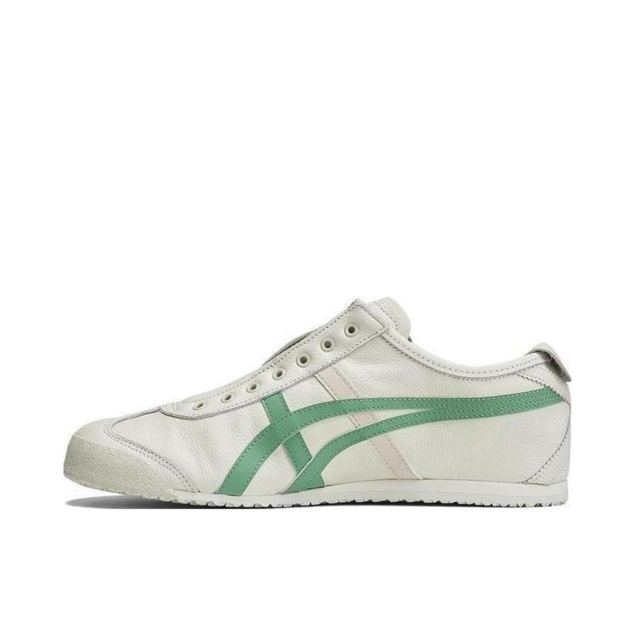 推荐商品：Onitsuka Tiger/鬼塚虎 Mexico 66 Slip-on 懒人鞋 德训鞋 运动休闲鞋 复古轻便透气一脚蹬舒适百搭 白色/浅绿色