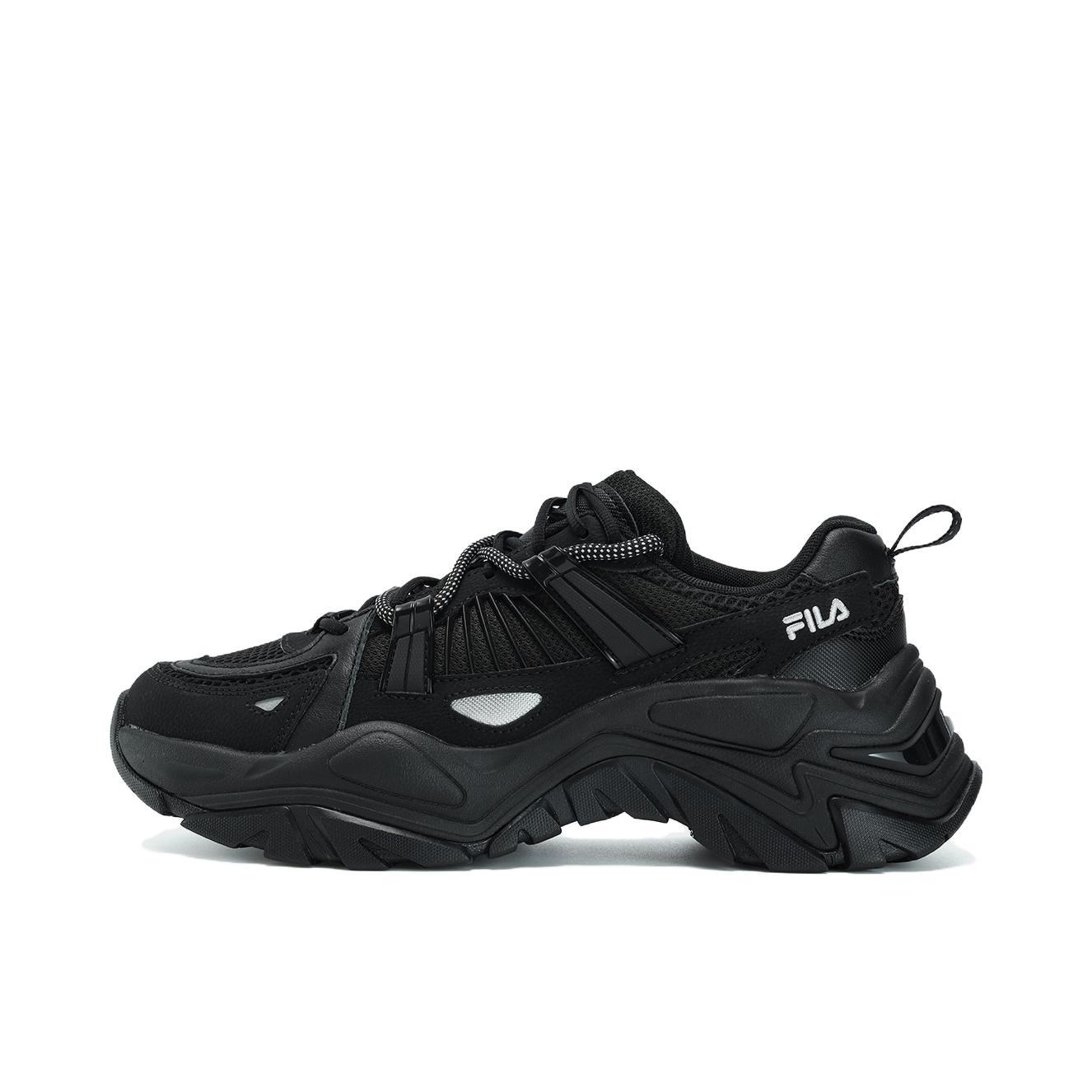 推荐商品：FILA/斐乐 鱼刺1S+ 防滑耐磨 厚底增高 合成革 简约百搭 老爹鞋 F12W331111F 女款/黑色