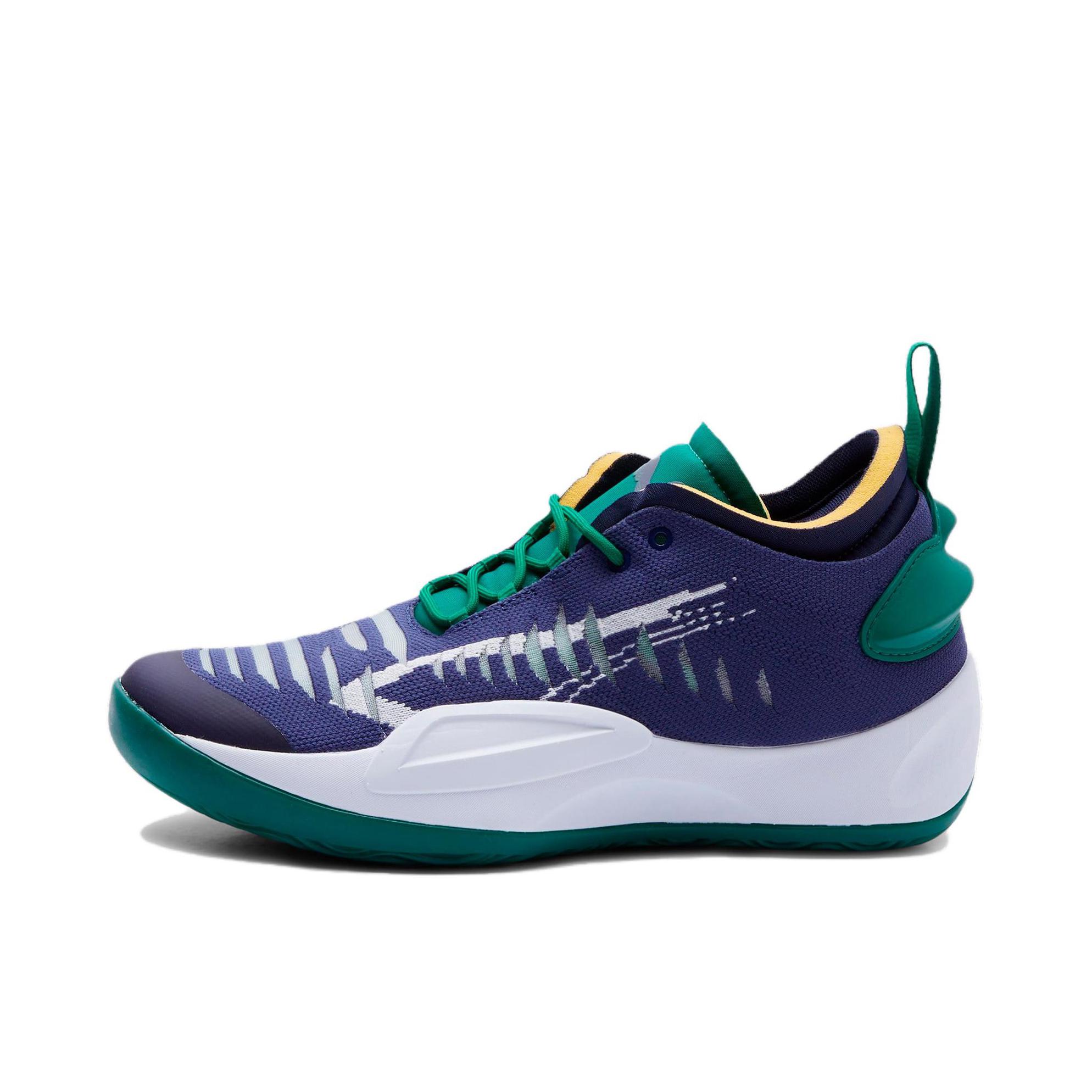 推荐商品：Puma/彪马 Rise Nitro 防滑耐磨 轻量缓震 舒适支撑 圆头 织物 实战 篮球鞋 June Ambrose联名/蓝色/绿色