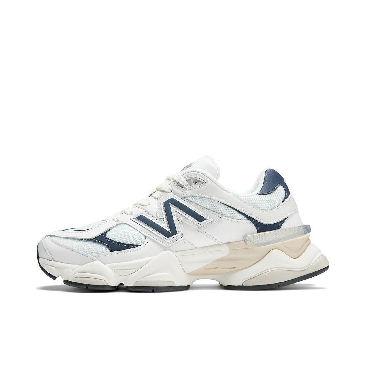 推荐商品：New Balance 9060 跑鞋 绒面革舒适减震网面透气防滑耐磨拼接复古增高圆头贴合耐穿 白蓝色