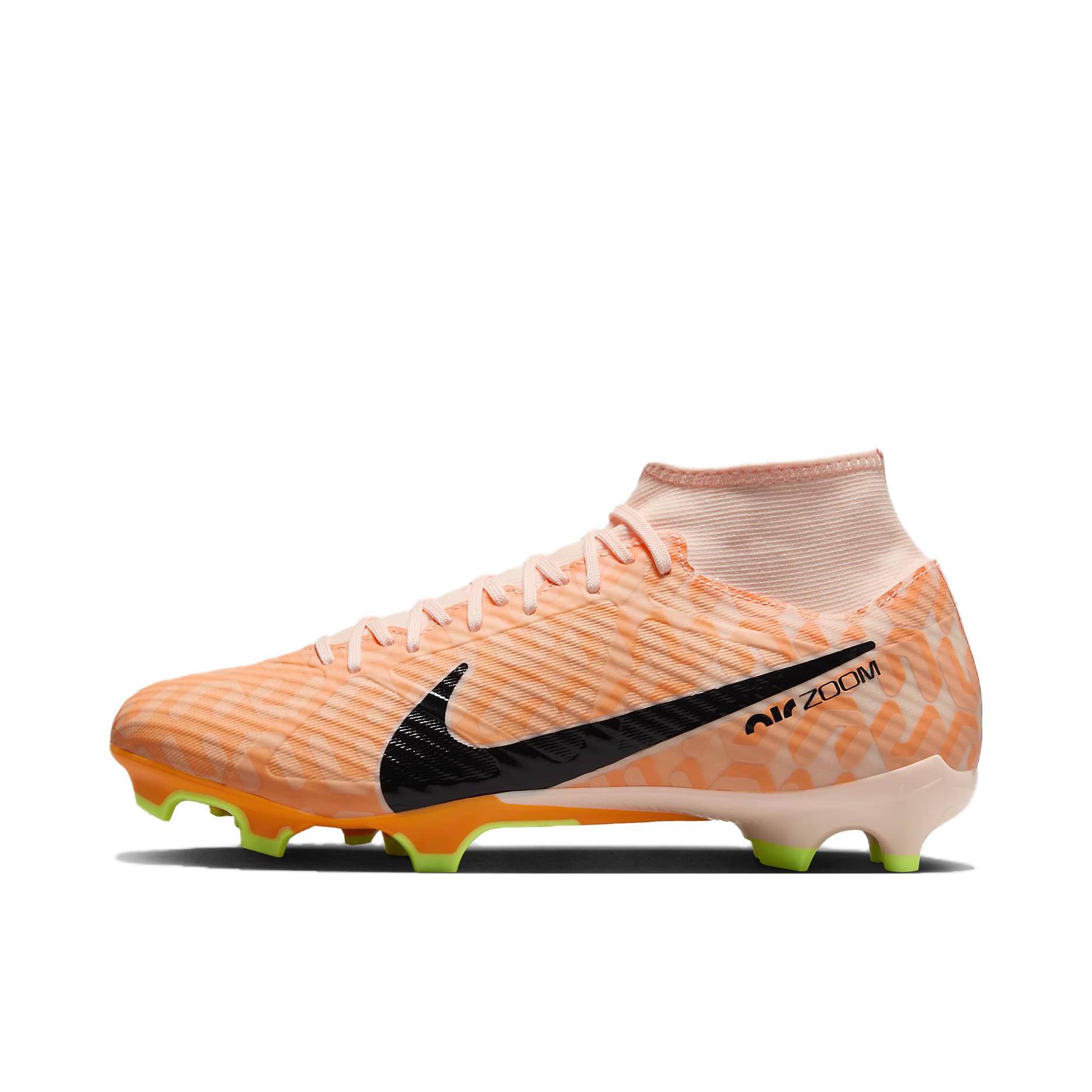 推荐商品：Nike Mercurial Superfly 9 Academy MG 中端 胶质短钉 人造草地 防滑耐磨 足球鞋 橙色/青色