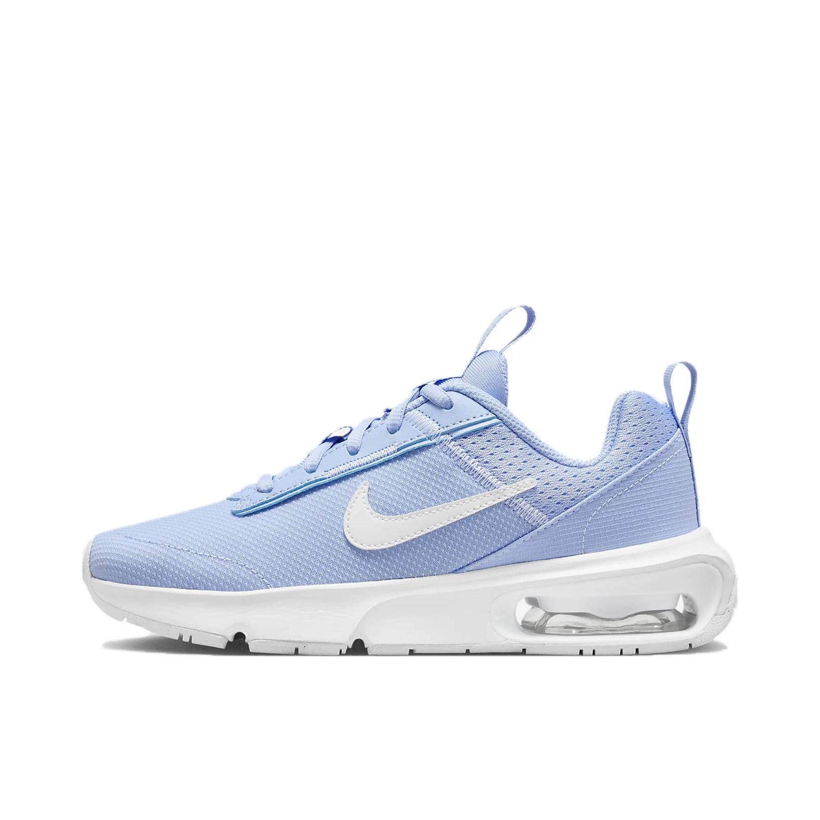 推荐商品：Nike Air Max Intrlk 跑鞋 轻便缓震防滑耐磨舒适百搭简约时尚织物合成革支撑回弹抓地 GS/蓝白色
