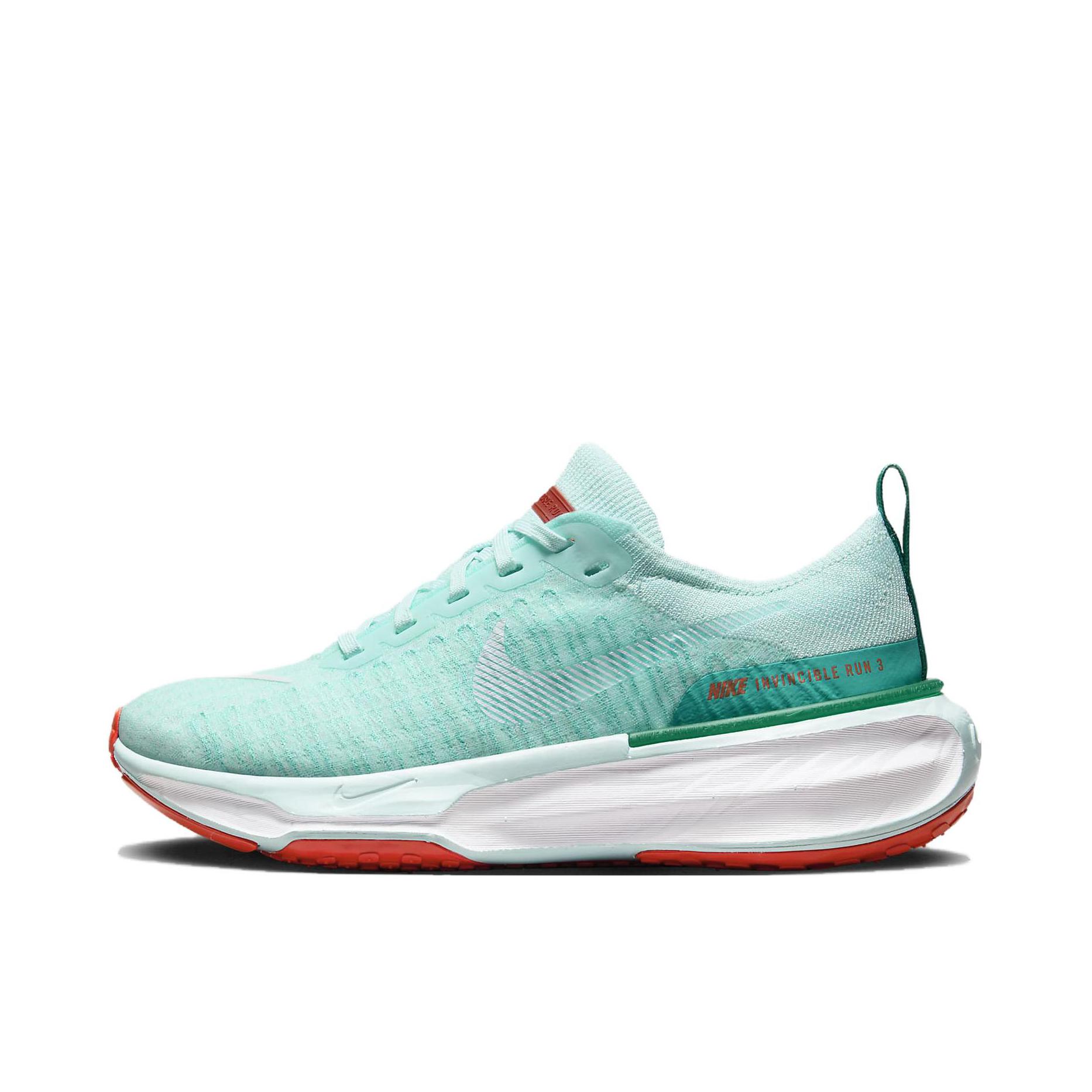 推荐商品：Nike Invincible 3 跑鞋 透气缓震织物运动支撑训练轻便平跟 女款/冰翡翠蓝/孔雀绿/白色