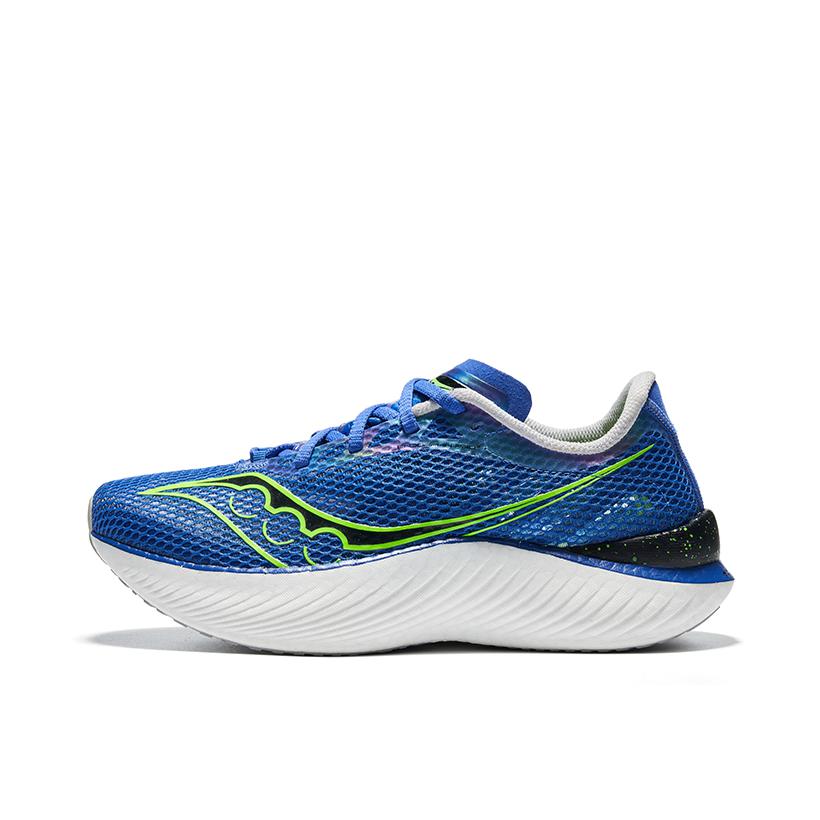 推荐商品：Saucony/索康尼 Endorphin Pro 啡鹏3 全掌碳板 减震回弹 防滑耐磨 网面透气 织物 运动 跑鞋 男款/蓝色/绿色