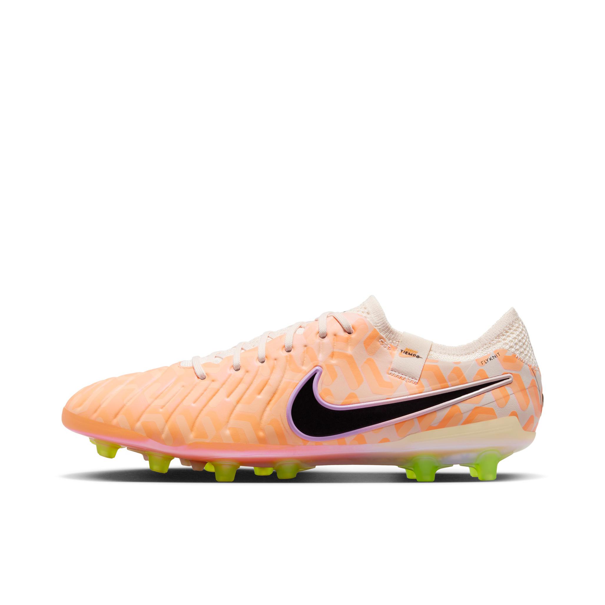 推荐商品：Nike Tiempo Legend 10 Elite PRO AG 顶级 胶质短钉 人造草地 耐磨 足球鞋 石榴色