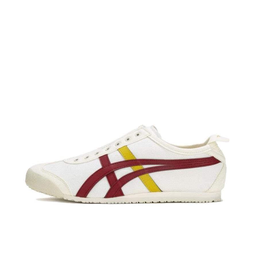 推荐商品：Onitsuka Tiger/鬼塚虎 Mexico 66 Slip-on 懒人鞋 德训鞋 运动休闲鞋 复古轻便透气一脚蹬舒适百搭 米色/红色